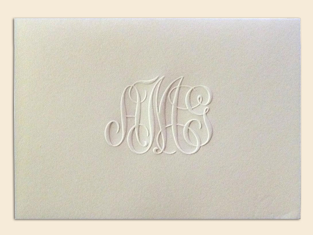 Blind embossed folded card