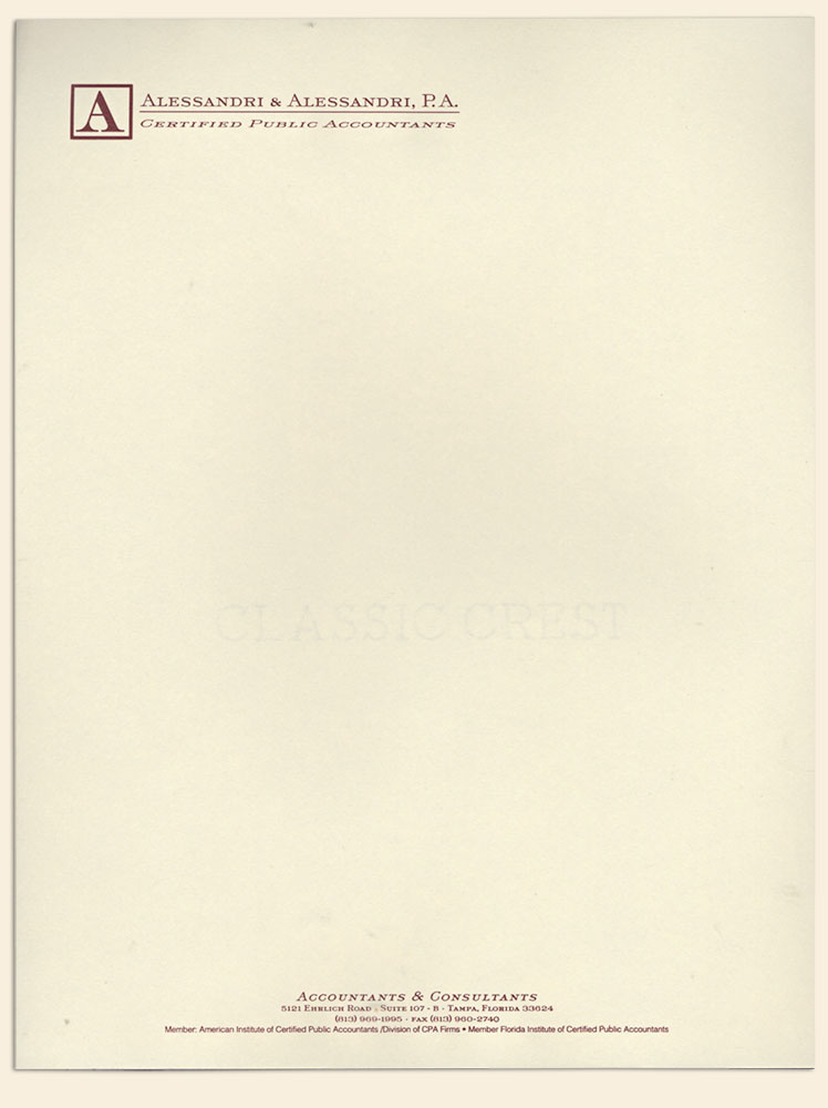 Monarch Engraved Letterhead